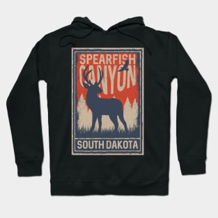 Spearfish Canyon South Dakota Deer and Eagle Hoodie